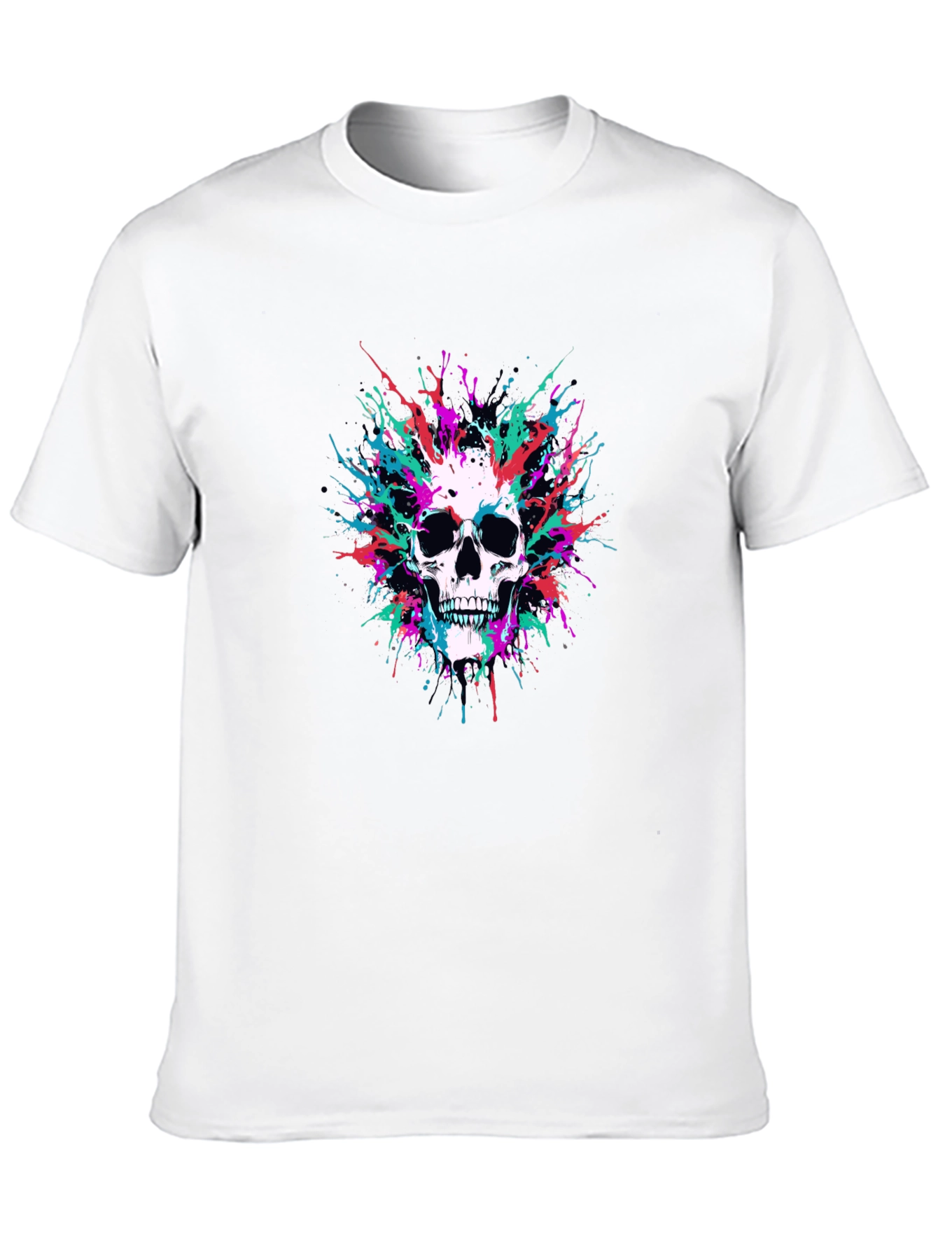 Skull Splatter Graphic Black Tee