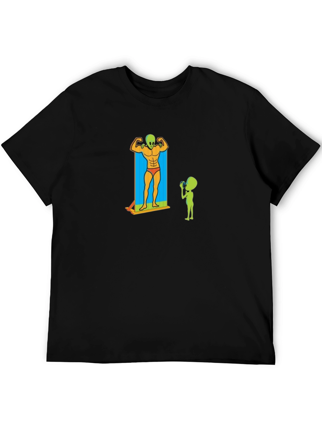 Alien Gym Humor Graphic T-Shirt