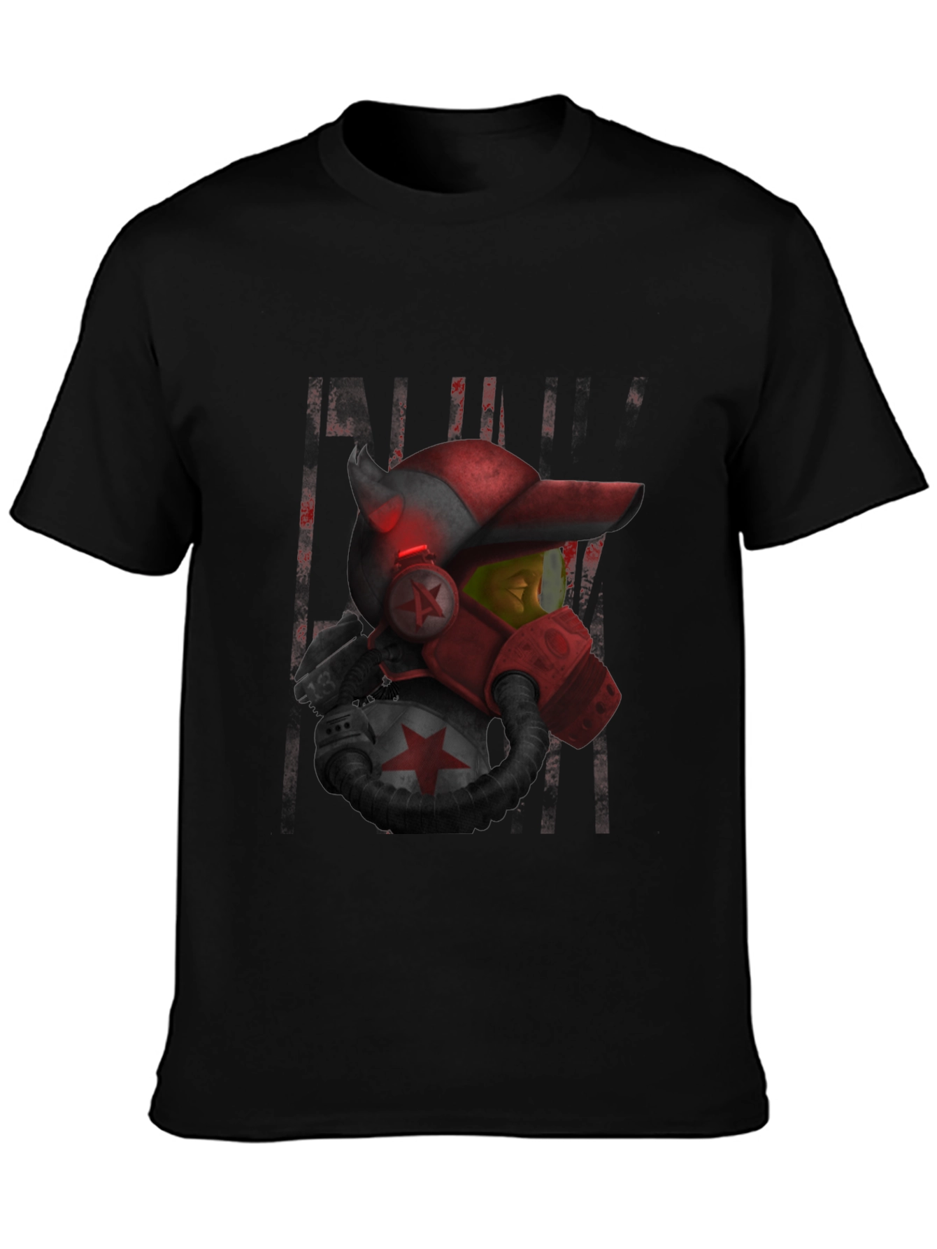 Sci-Fi Soldier Graphic Black T-Shirt