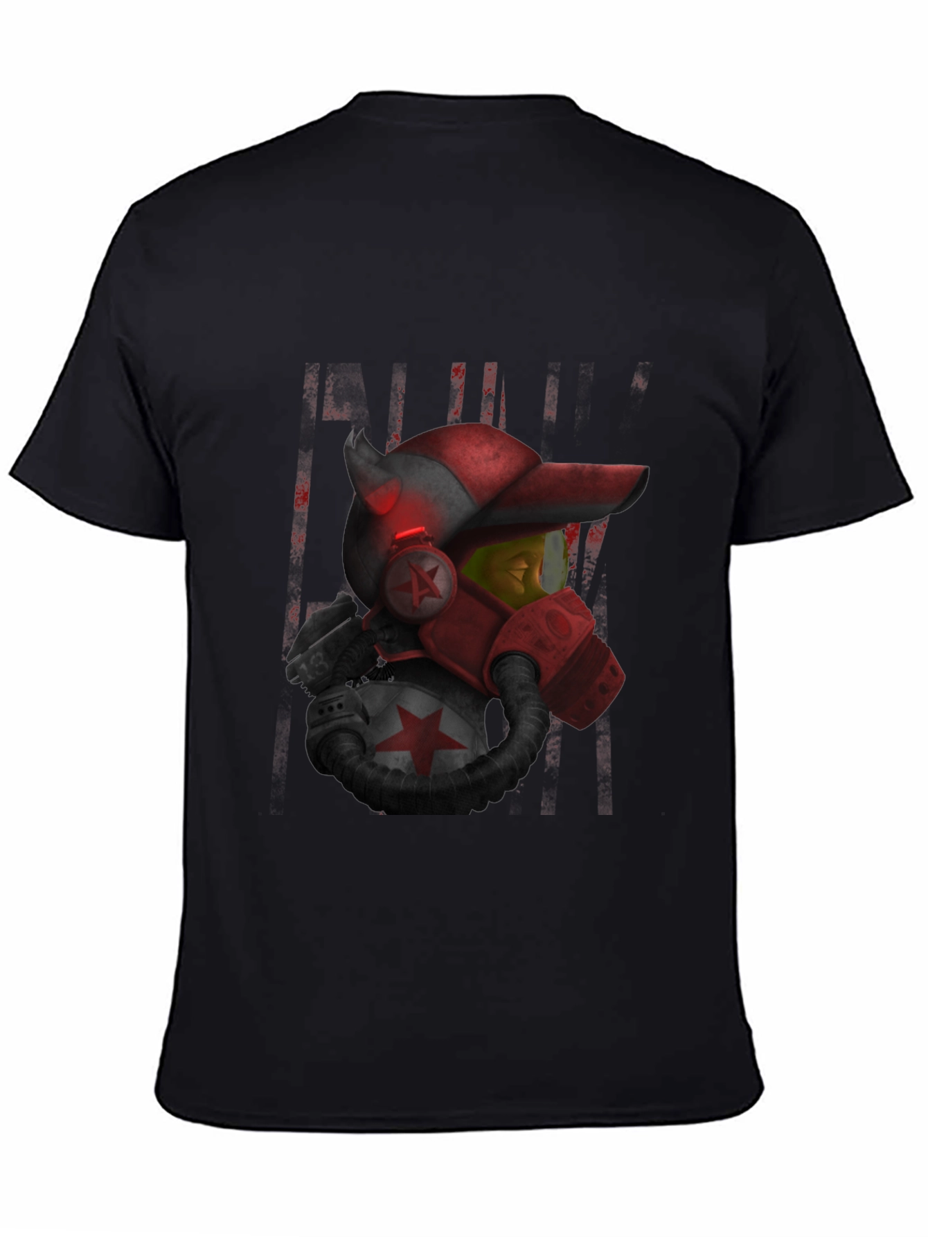 Sci-Fi Soldier Graphic Black T-Shirt