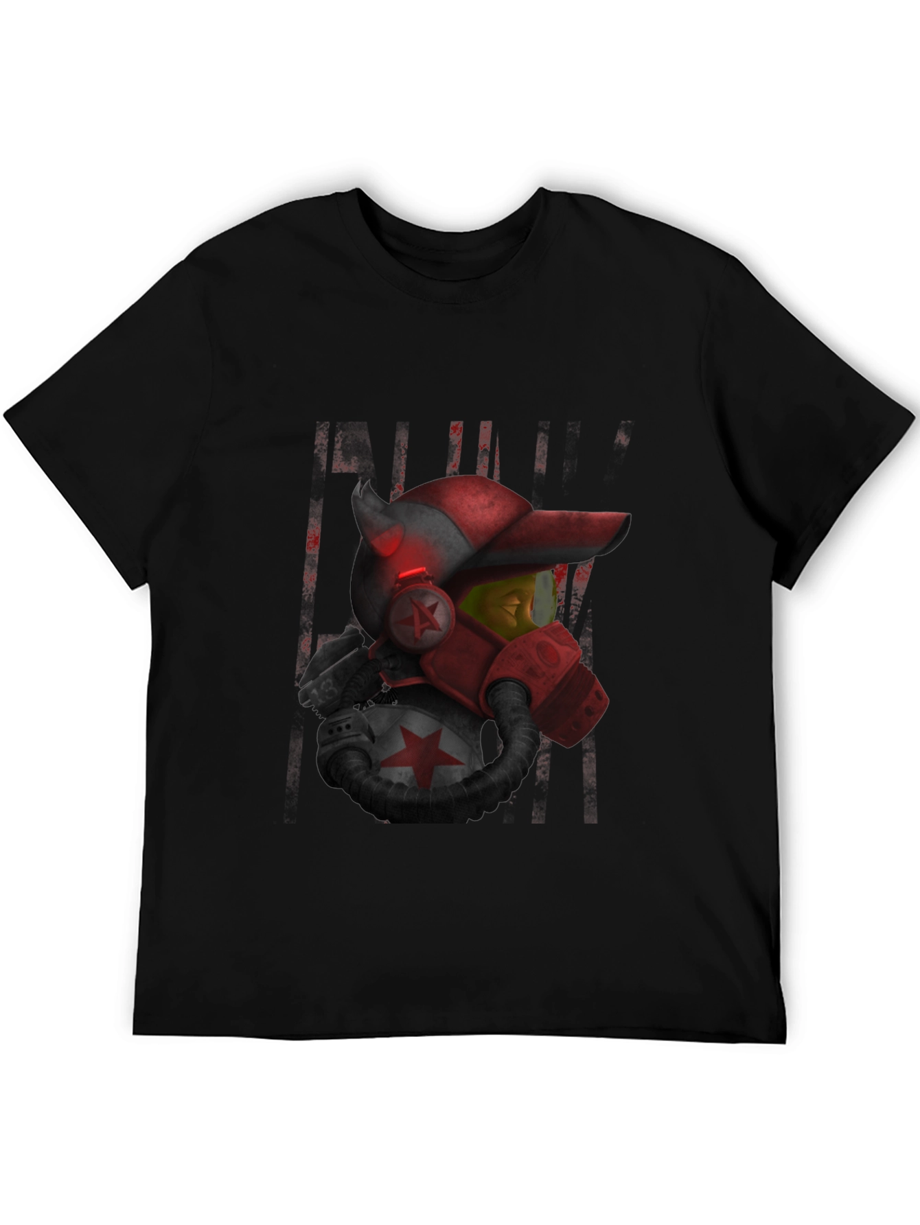 Sci-Fi Soldier Graphic Black T-Shirt
