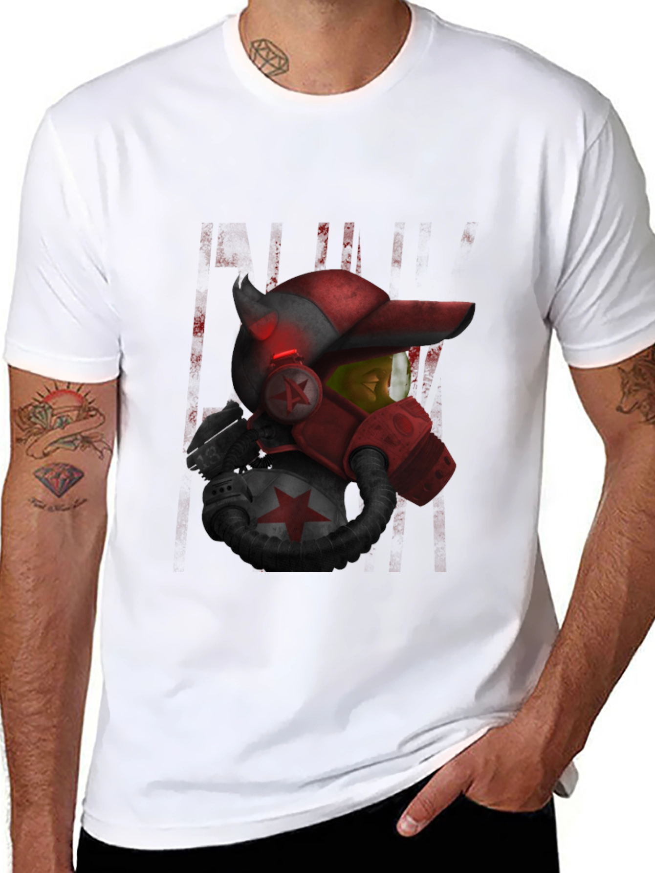 Sci-Fi Soldier Graphic Black T-Shirt