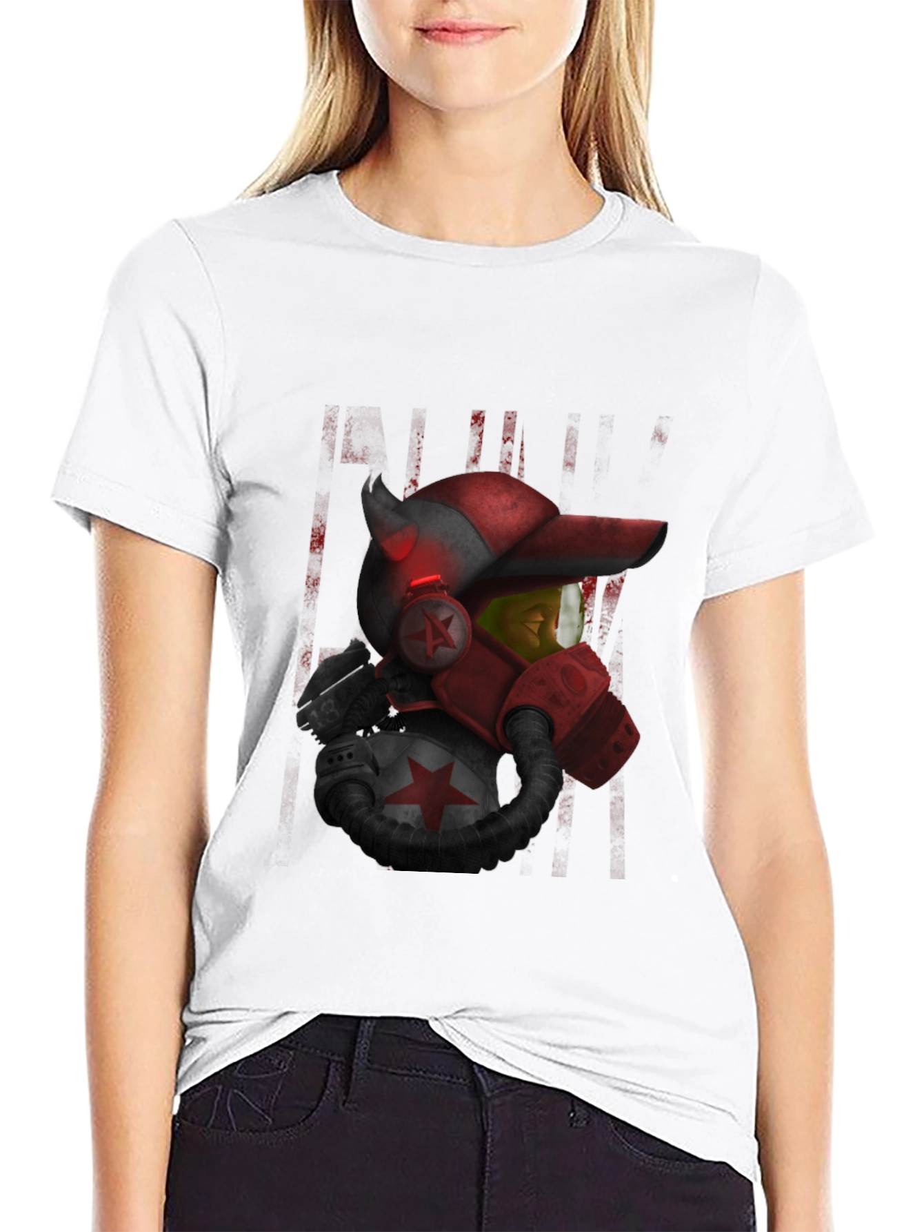 Sci-Fi Soldier Graphic Black T-Shirt
