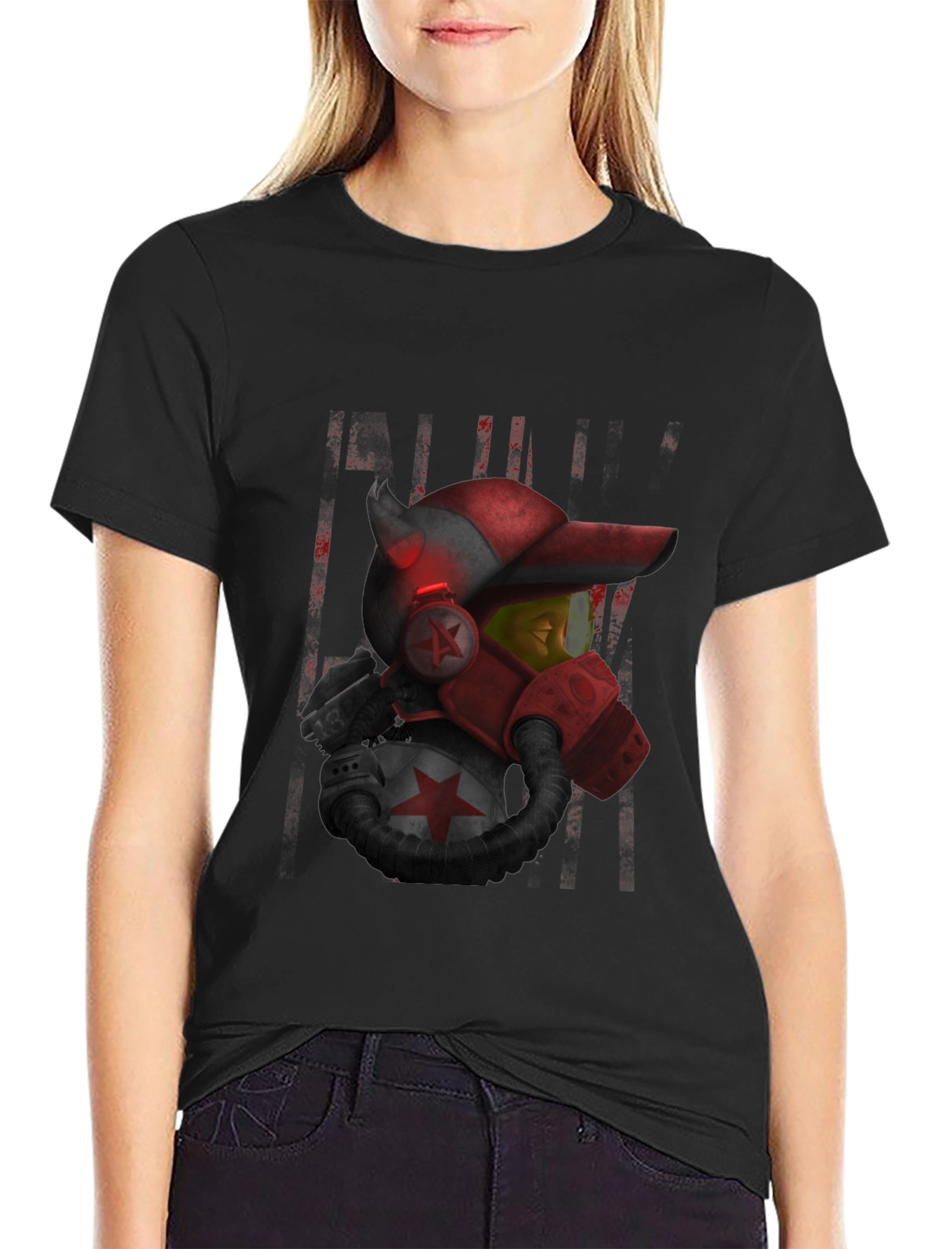 Sci-Fi Soldier Graphic Black T-Shirt