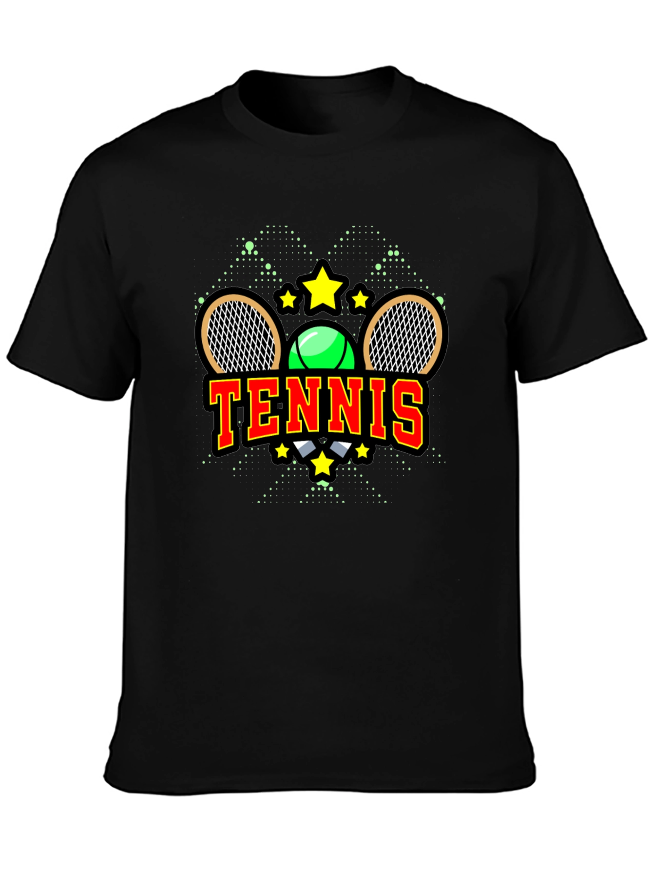 Tennis Graphic Tee - Black Cotton Blend