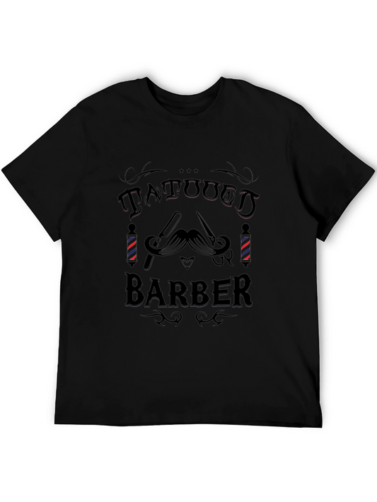 Tattooed Barber Graphic Tee - Mens Black T-Shirt