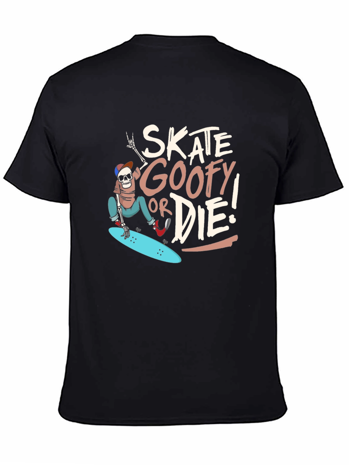 Skate Goofy or Die Black Graphic Tee