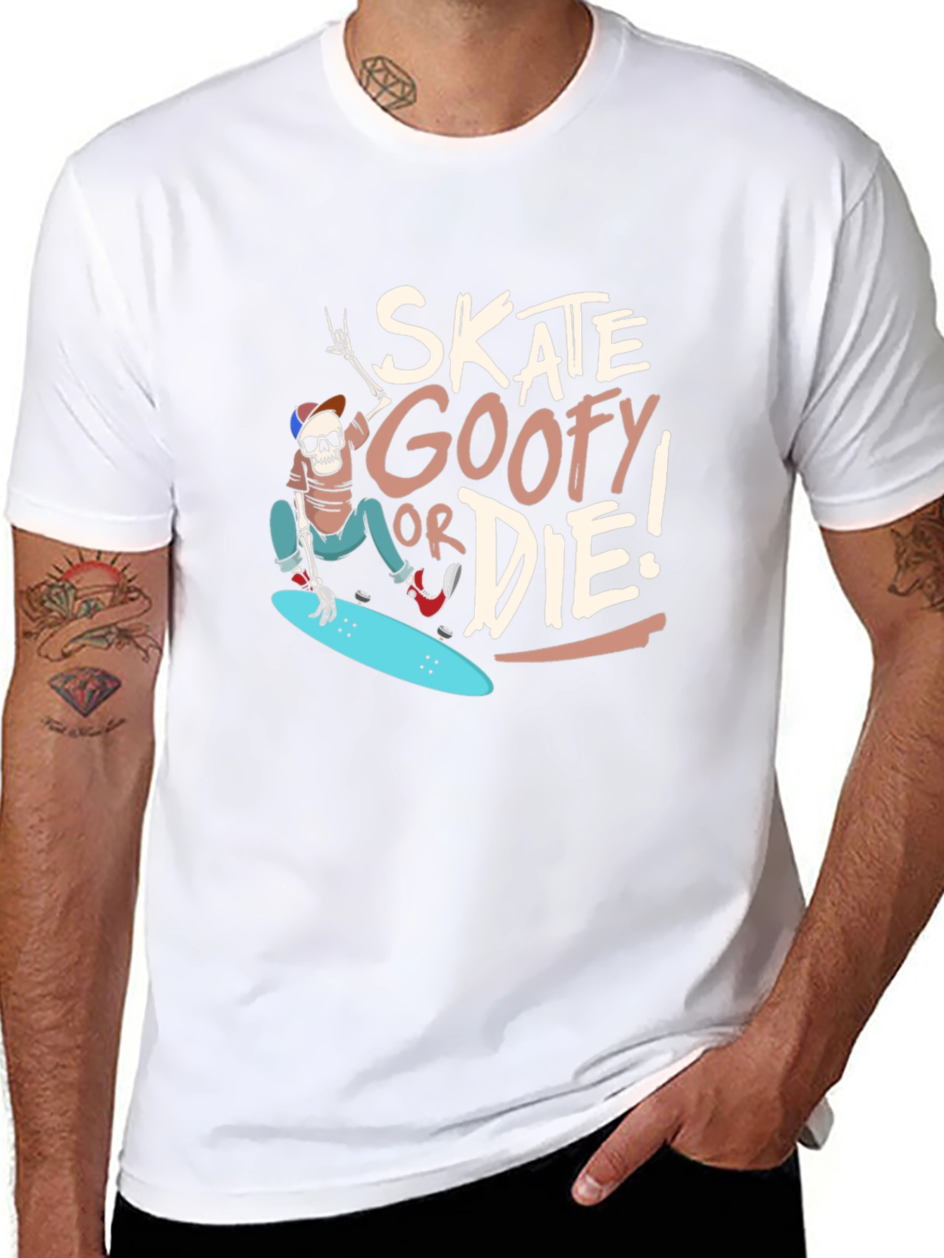 Skate Goofy or Die Black Graphic Tee