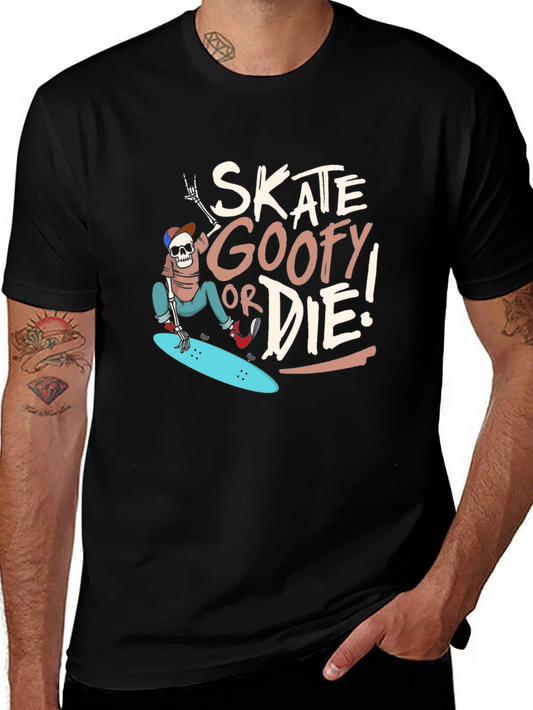 Skate Goofy or Die Black Graphic Tee