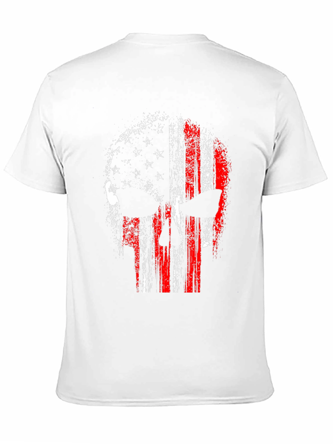 American Flag Punisher Skull Graphic Tee - Black