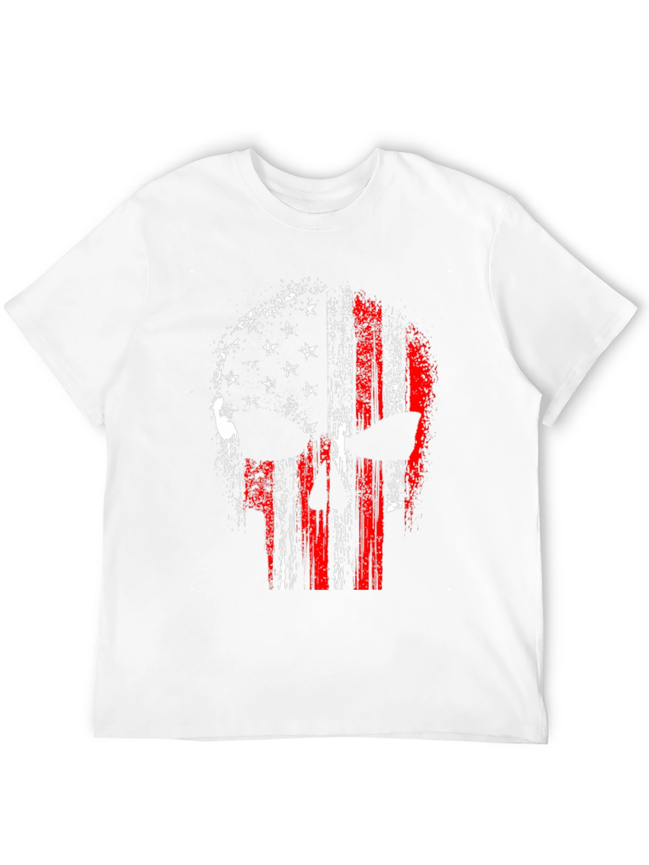 American Flag Punisher Skull Graphic Tee - Black