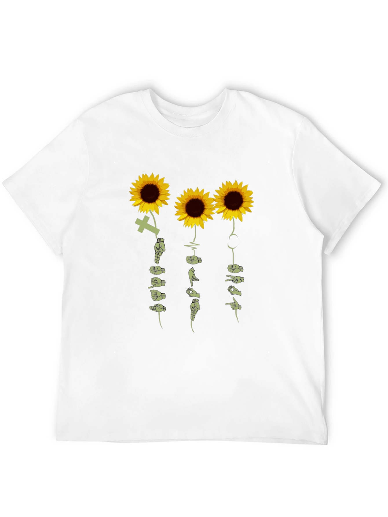 Sunflower Sign Language T-Shirt - Black