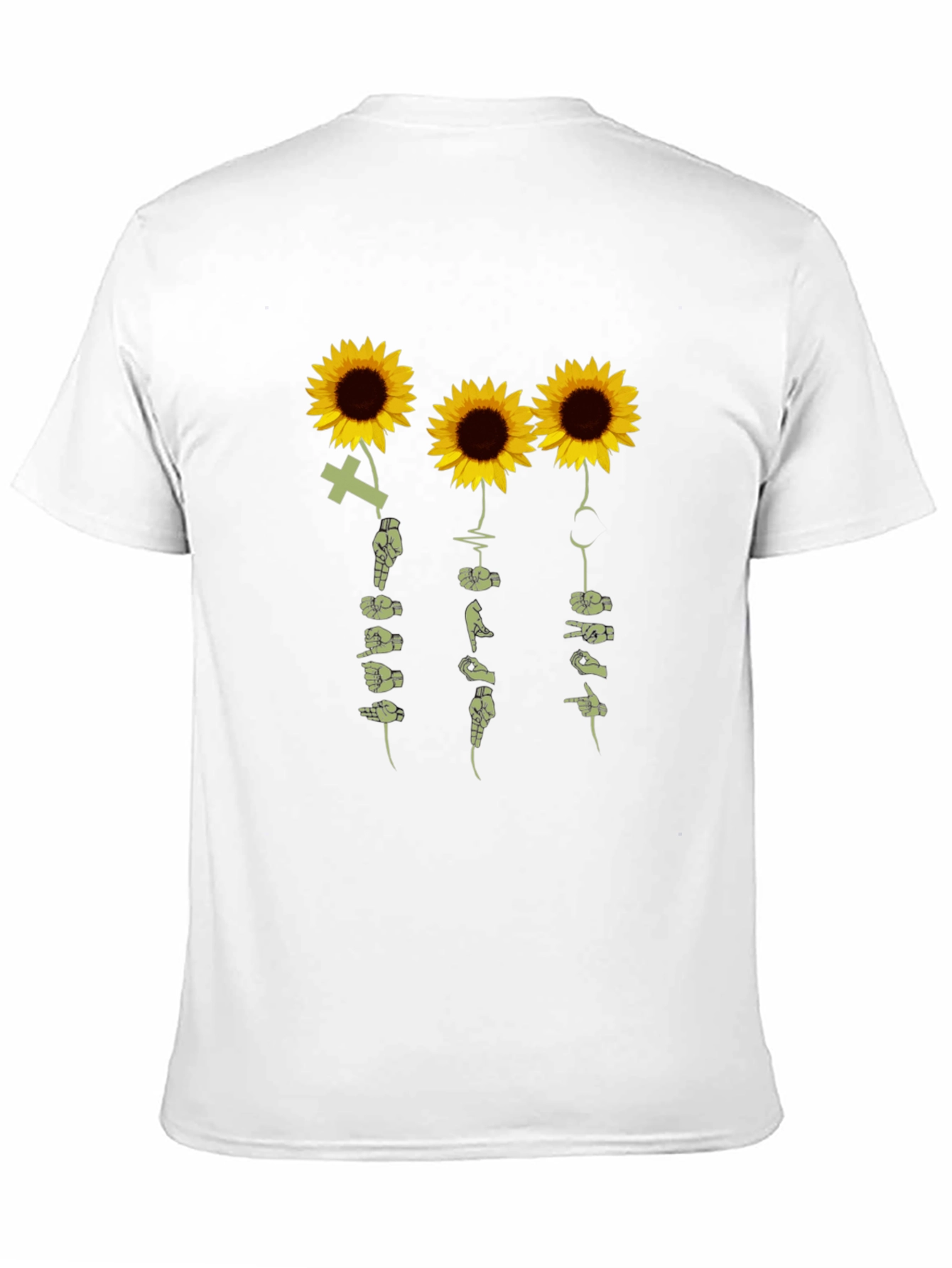 Sunflower Sign Language T-Shirt - Black