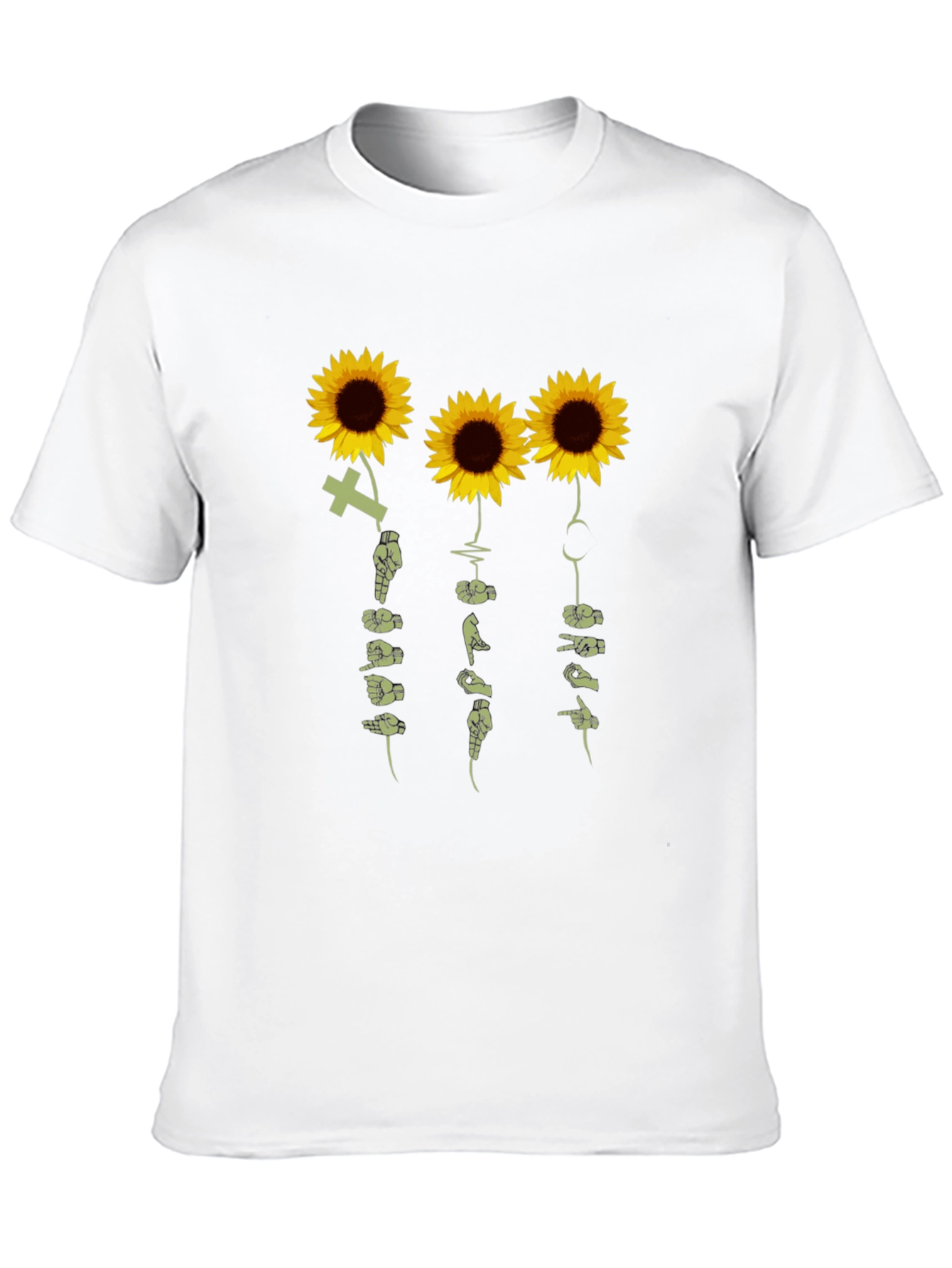 Sunflower Sign Language T-Shirt - Black