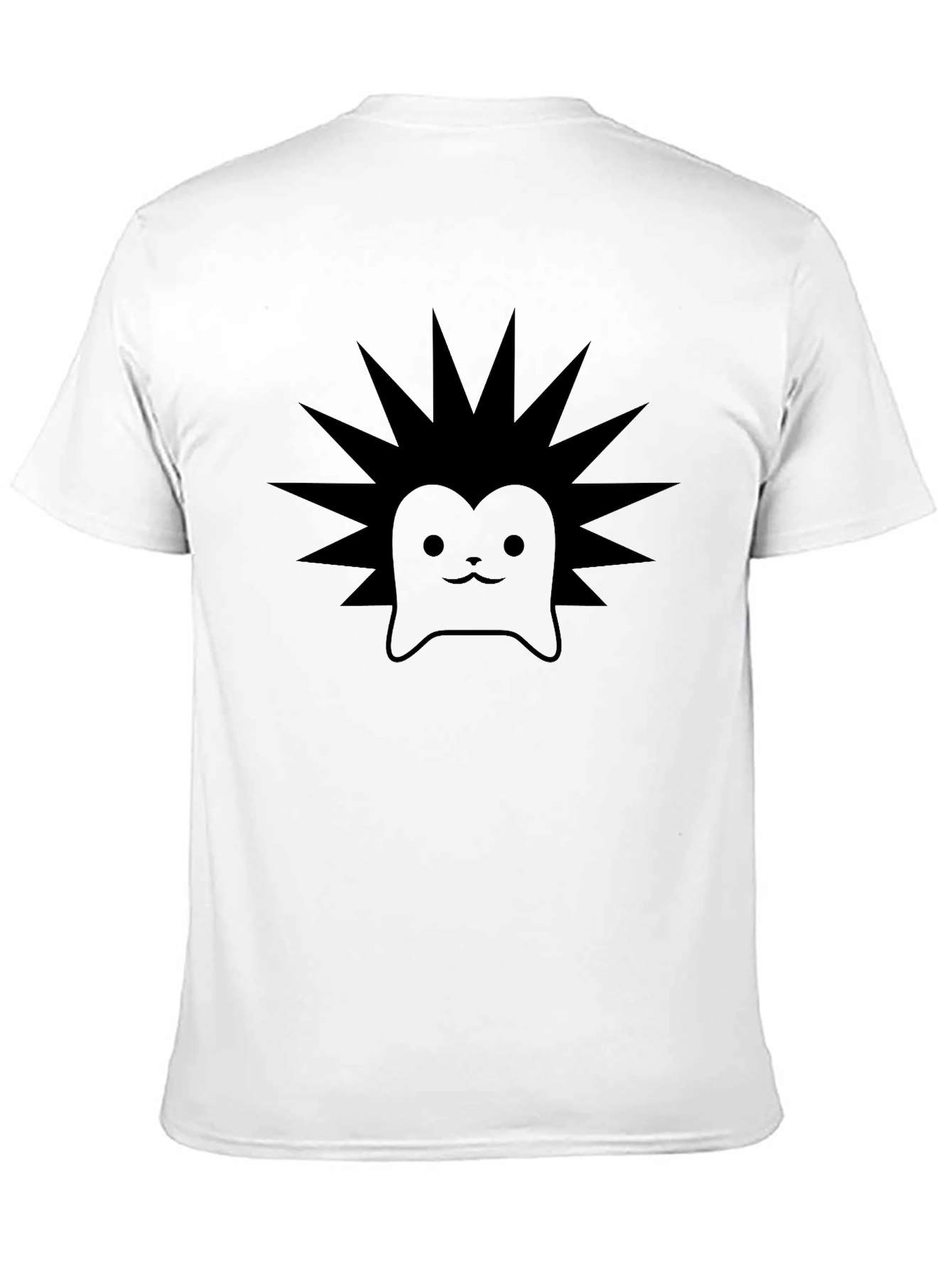 Cute Hedgehog Graphic Print Black T-Shirt
