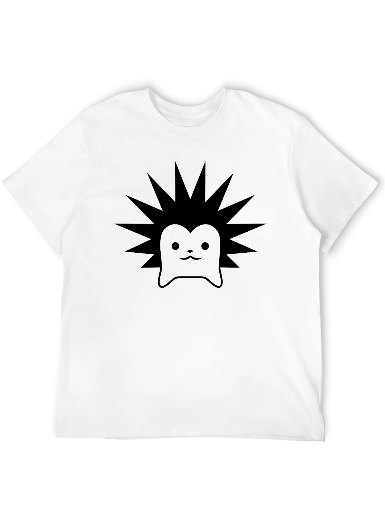 Cute Hedgehog Graphic Print Black T-Shirt