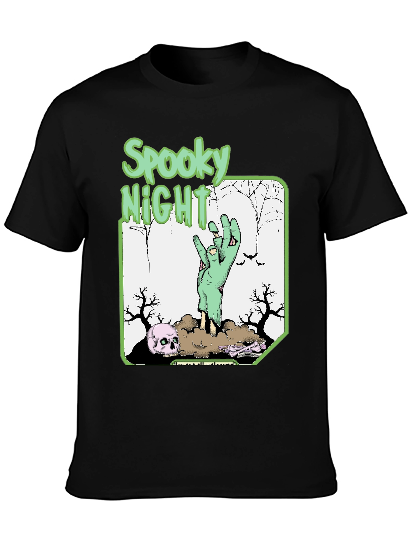 Spooky Night Zombie Hand T-Shirt - Halloween Graphic Tee