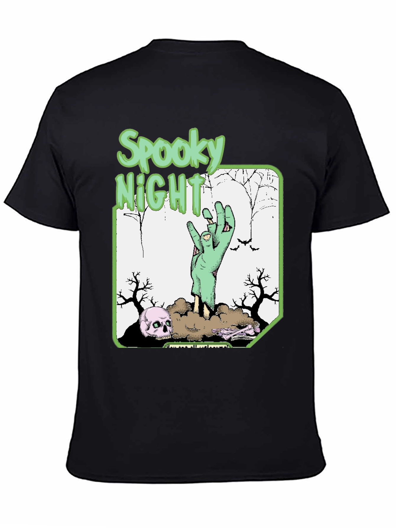 Spooky Night Zombie Hand T-Shirt - Halloween Graphic Tee