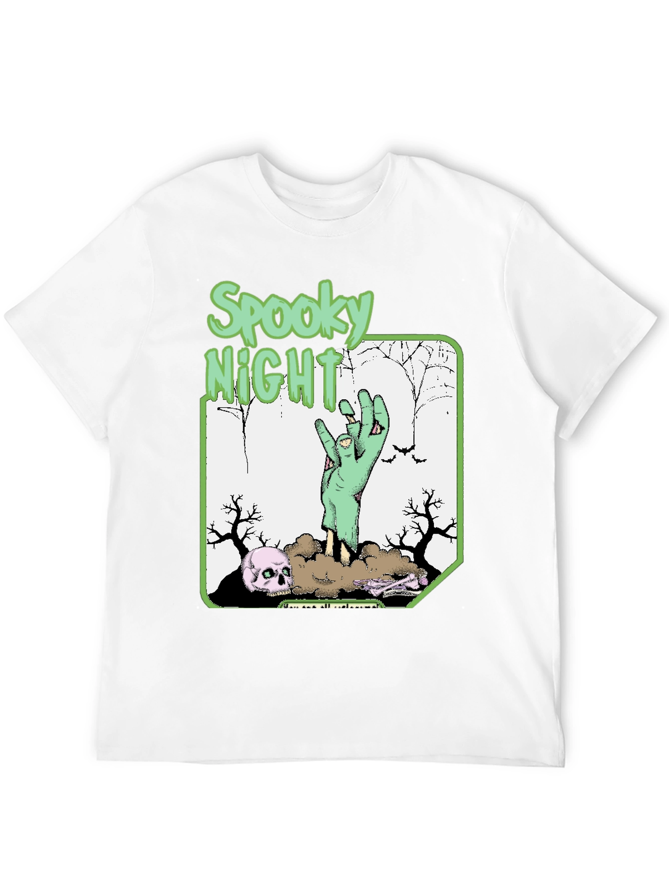 Spooky Night Zombie Hand T-Shirt - Halloween Graphic Tee