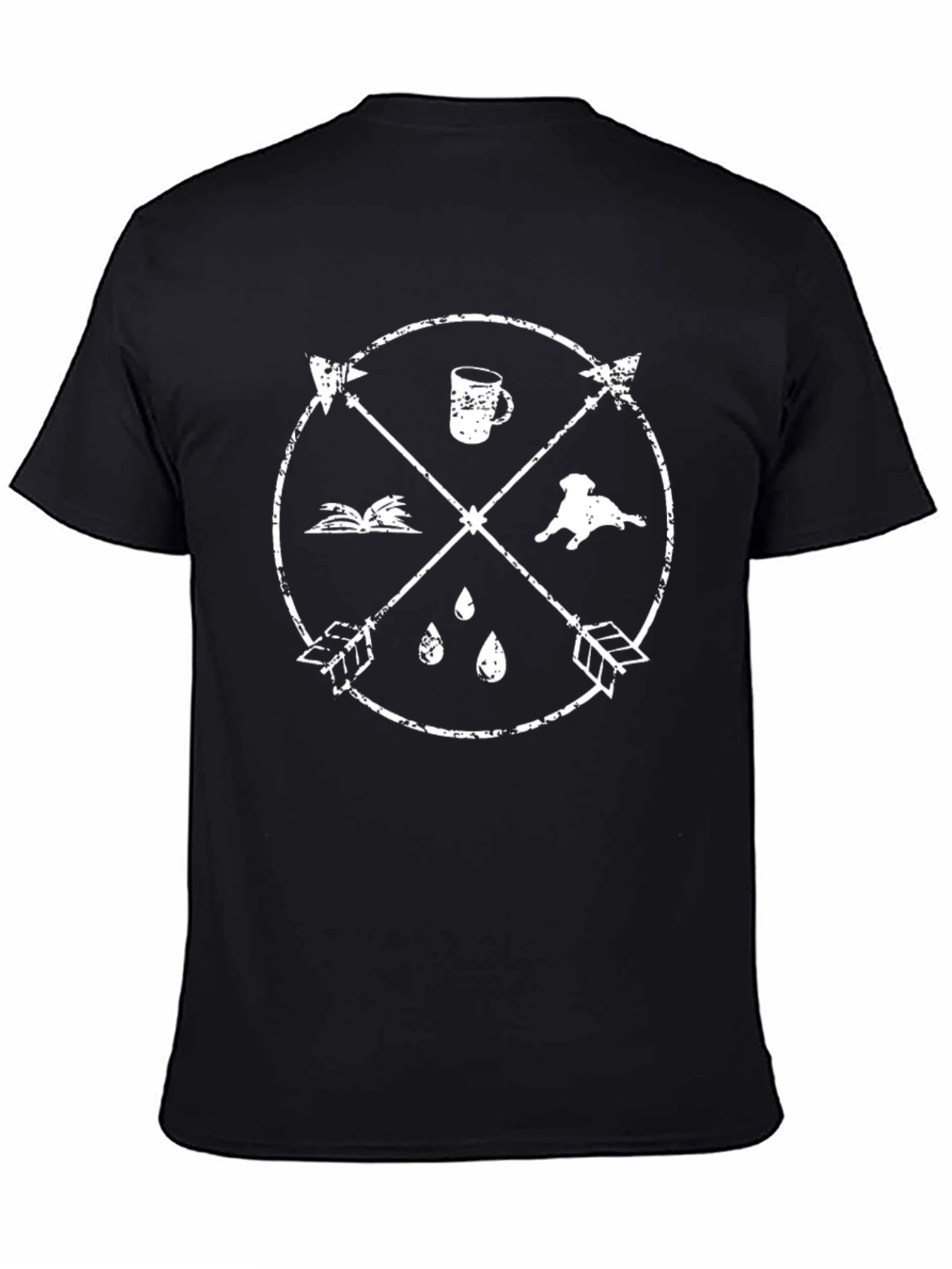 Adventure Awaits Tee - Coffee Books Dogs & Arrows