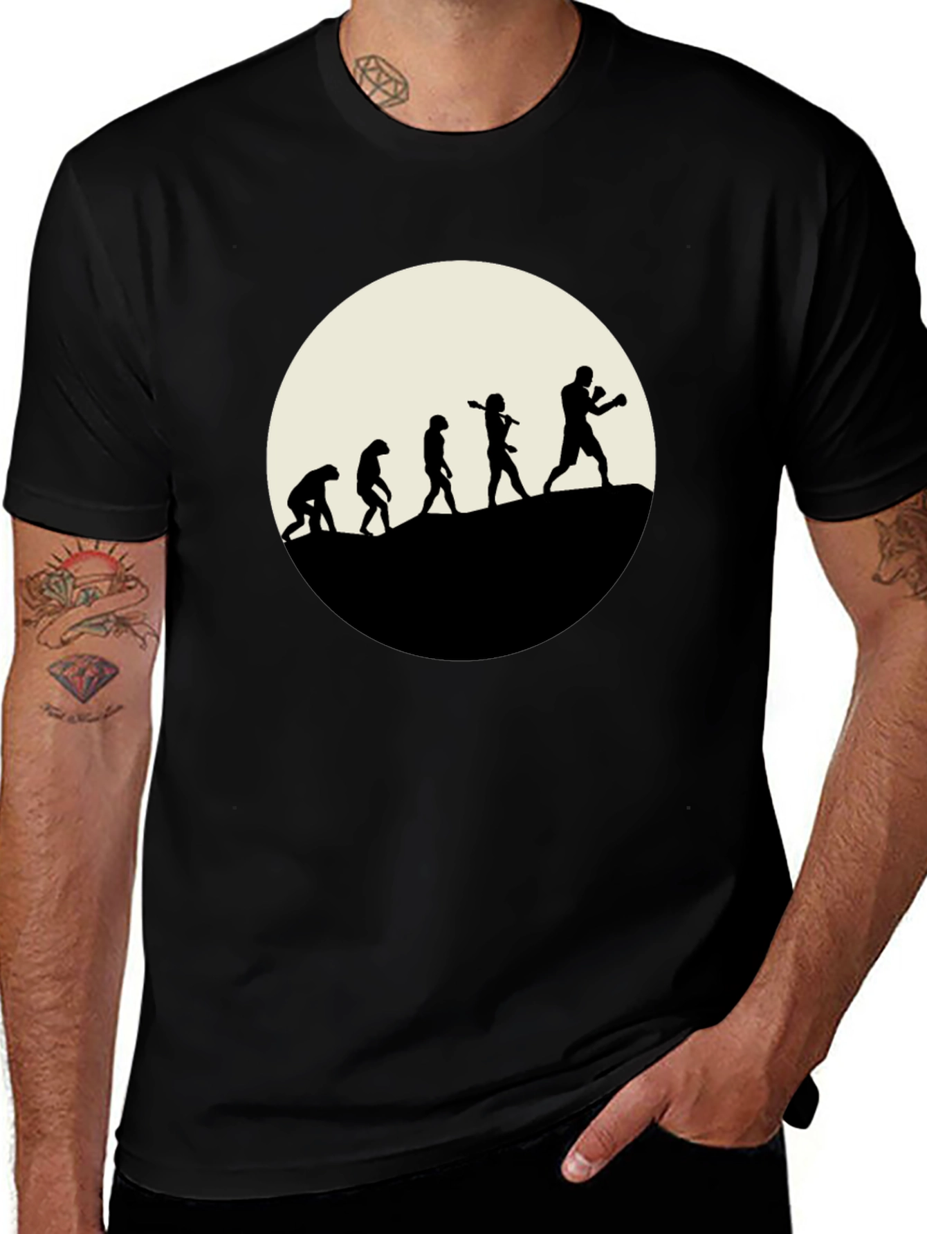 Boxing Evolution T-Shirt - Black Graphic Tee