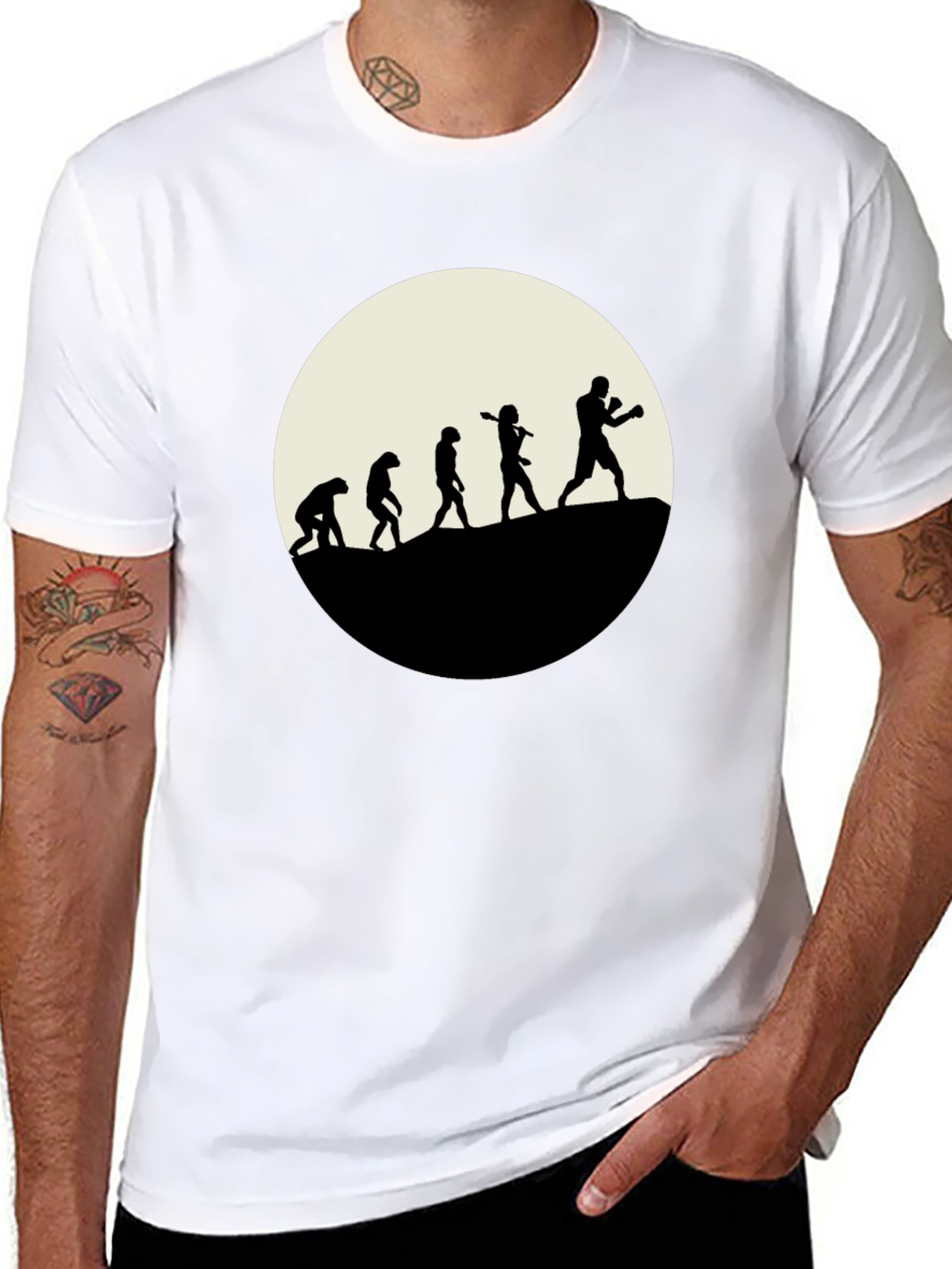 Boxing Evolution T-Shirt - Black Graphic Tee