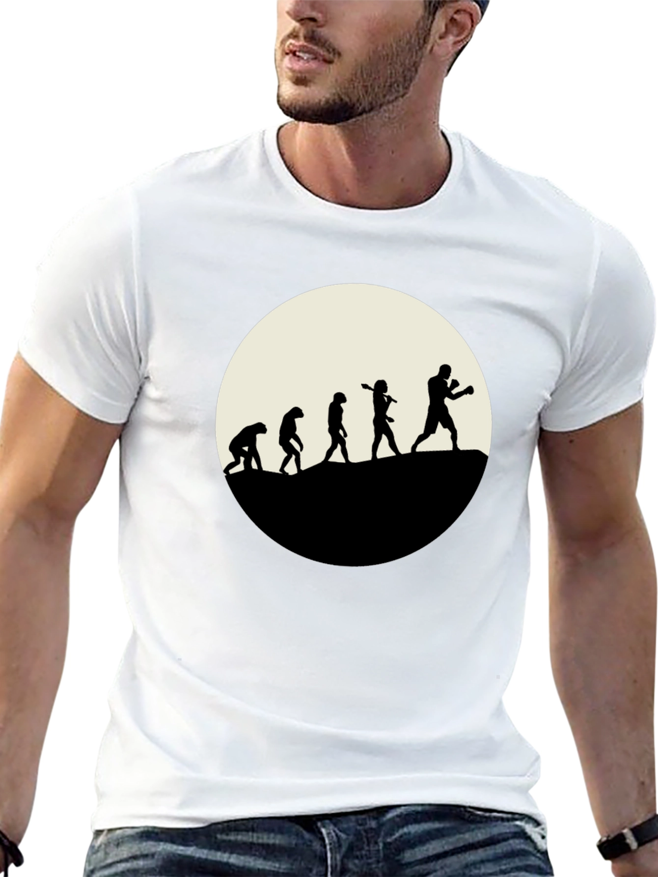 Boxing Evolution T-Shirt - Black Graphic Tee