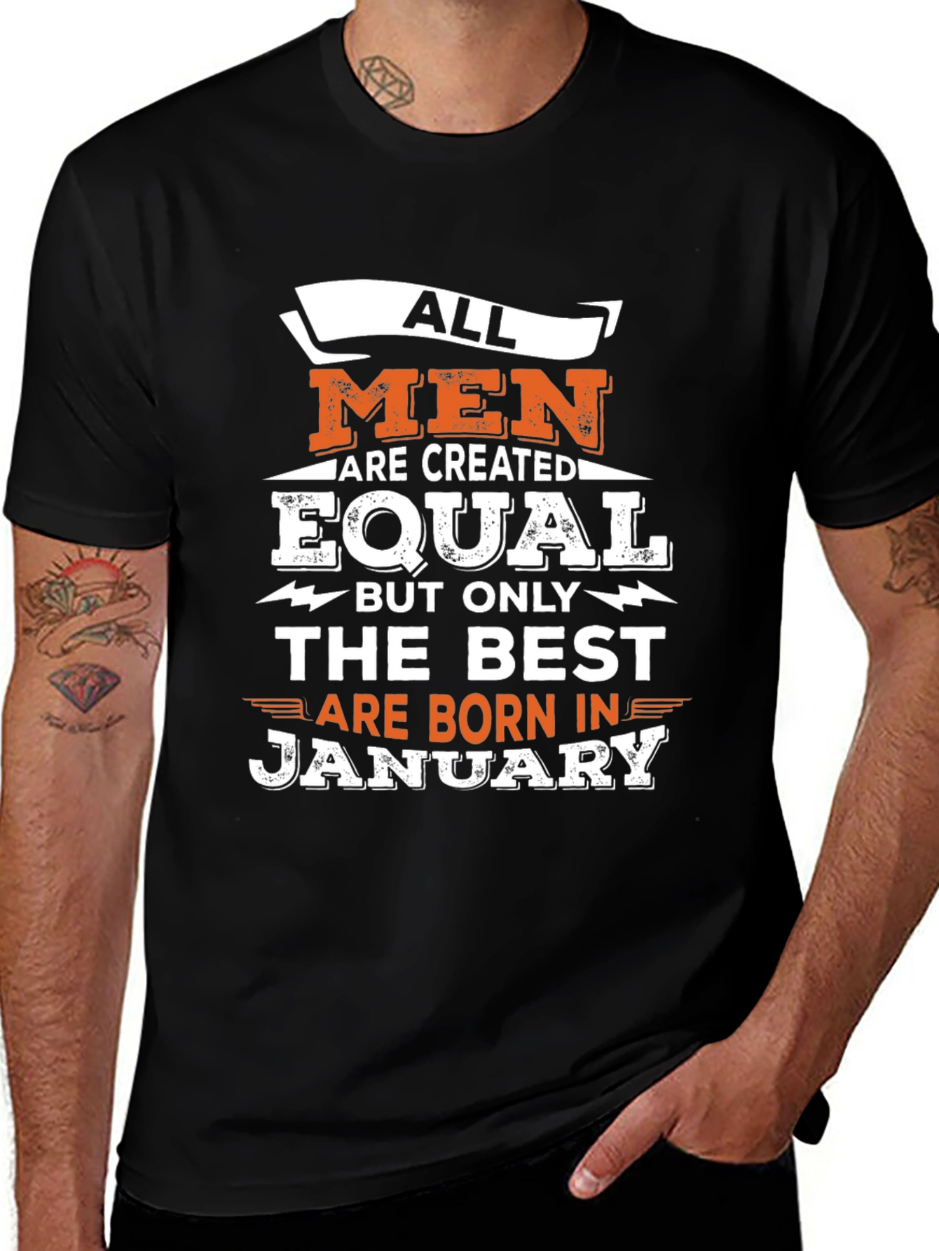 Best Men Born in January Black Graphic T-Shirt