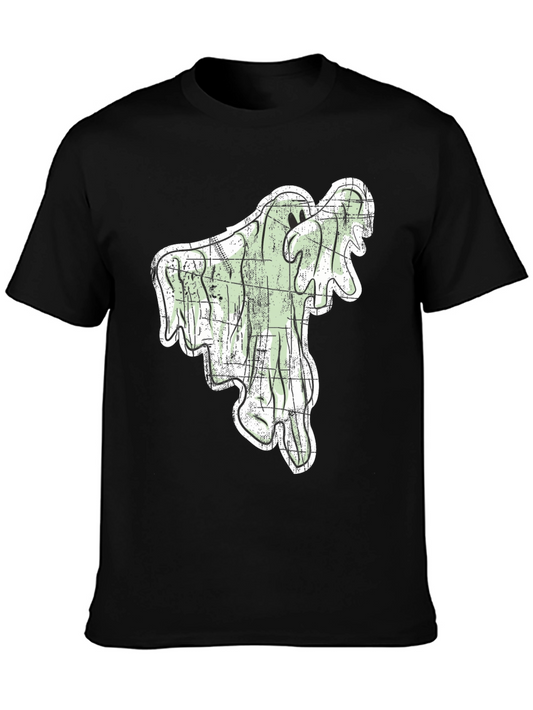 Spooky Season Ghost Graphic Tee - Black