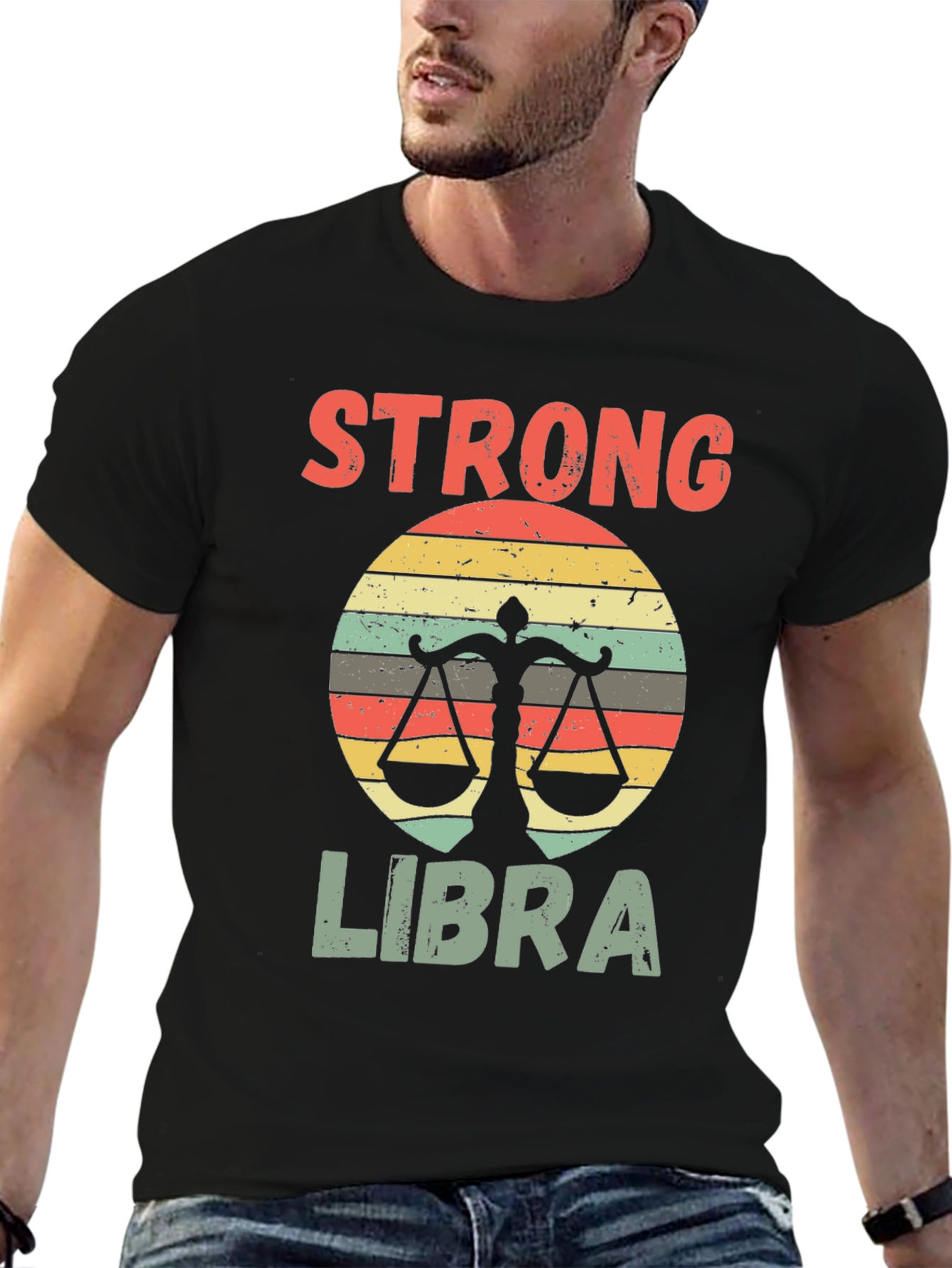 Strong Libra Graphic Tee - Zodiac Sign Shirt
