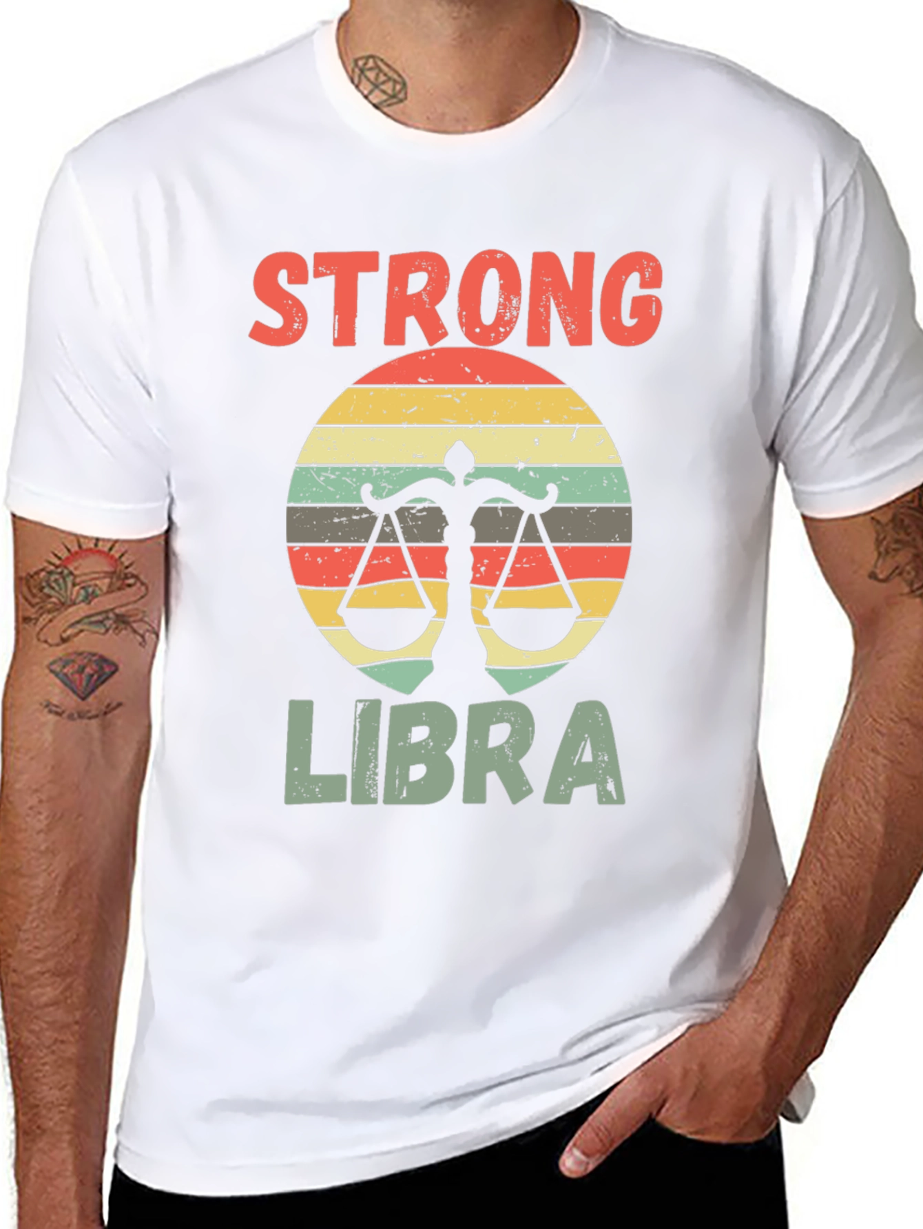 Strong Libra Graphic Tee - Zodiac Sign Shirt