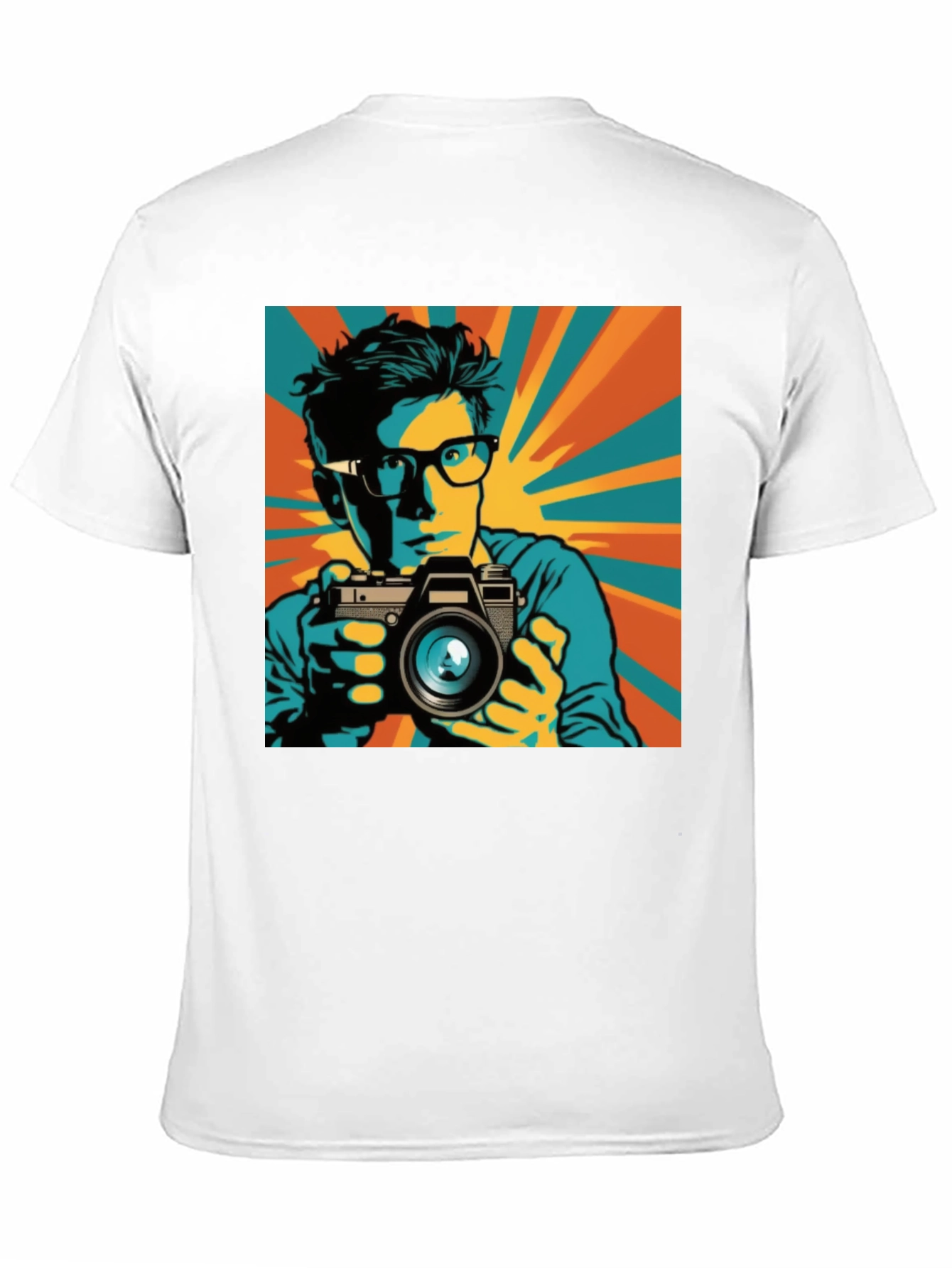 Retro Photographer Graphic Tee - Mens Black T-Shirt
