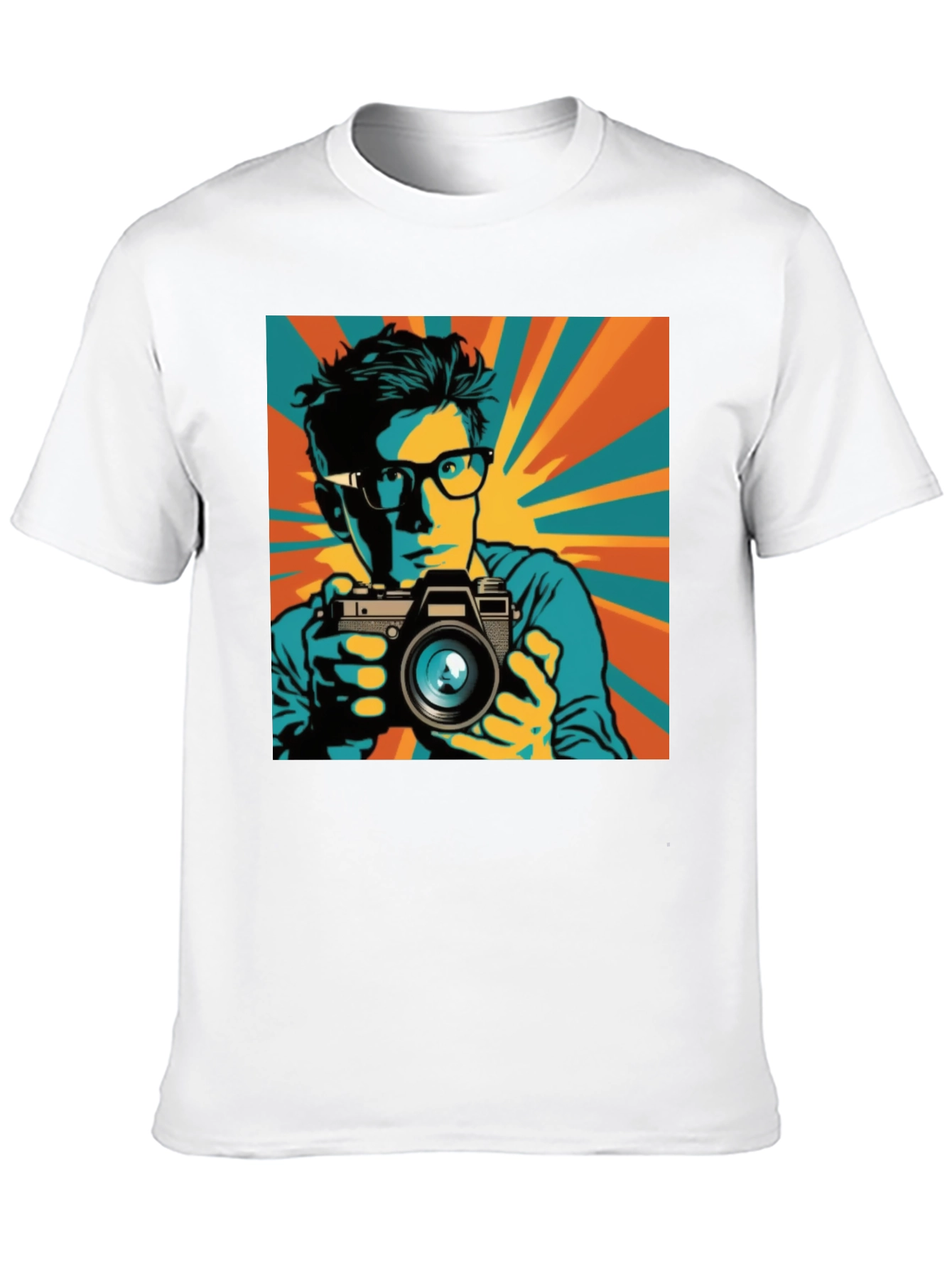 Retro Photographer Graphic Tee - Mens Black T-Shirt