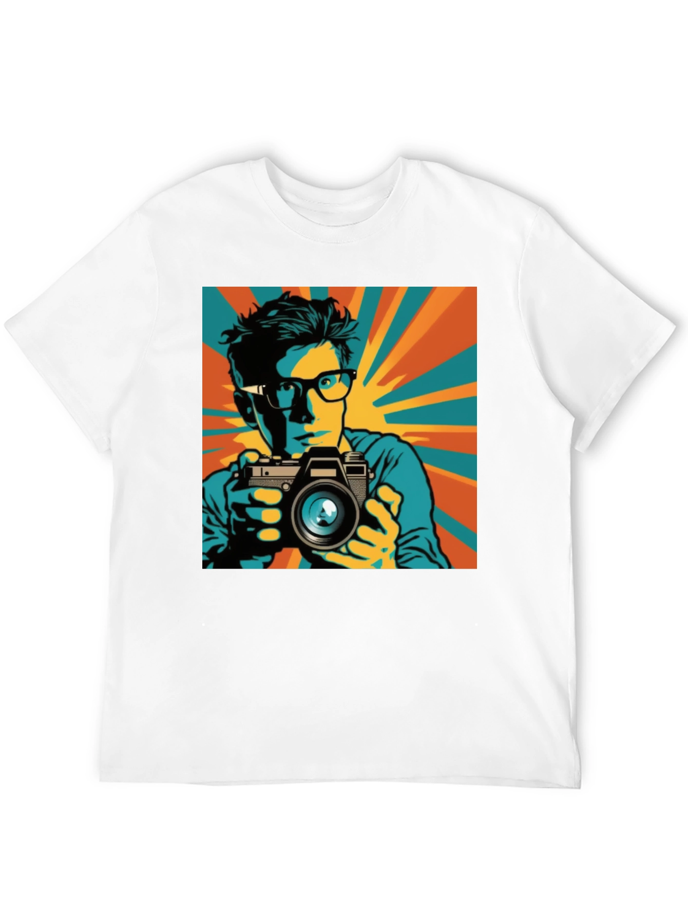 Retro Photographer Graphic Tee - Mens Black T-Shirt