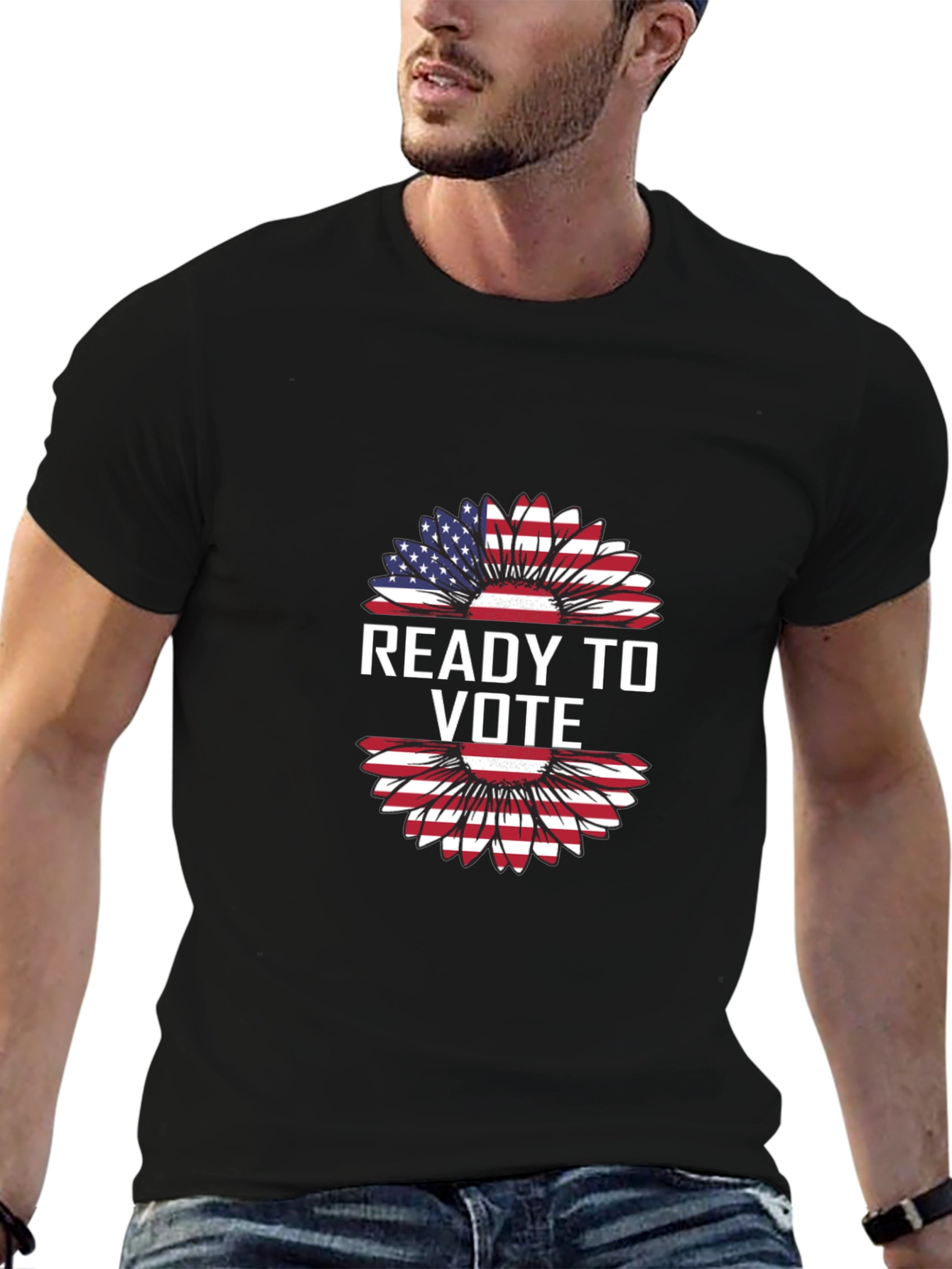 Ready to Vote American Flag Sunflower T-Shirt