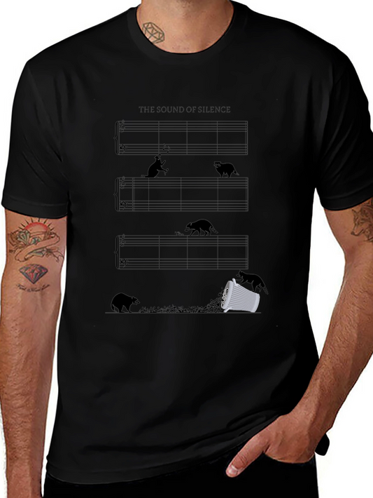 Sound of Silence Music Sheet Black T-Shirt