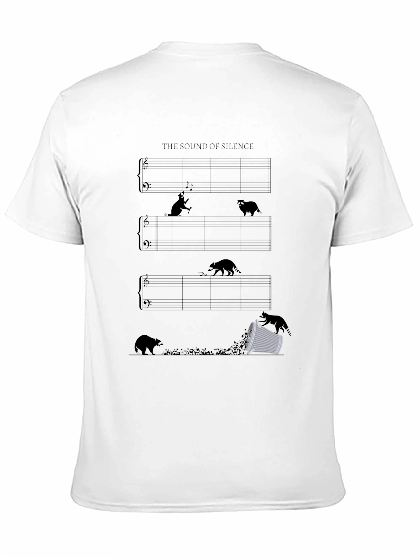 Sound of Silence Music Sheet Black T-Shirt