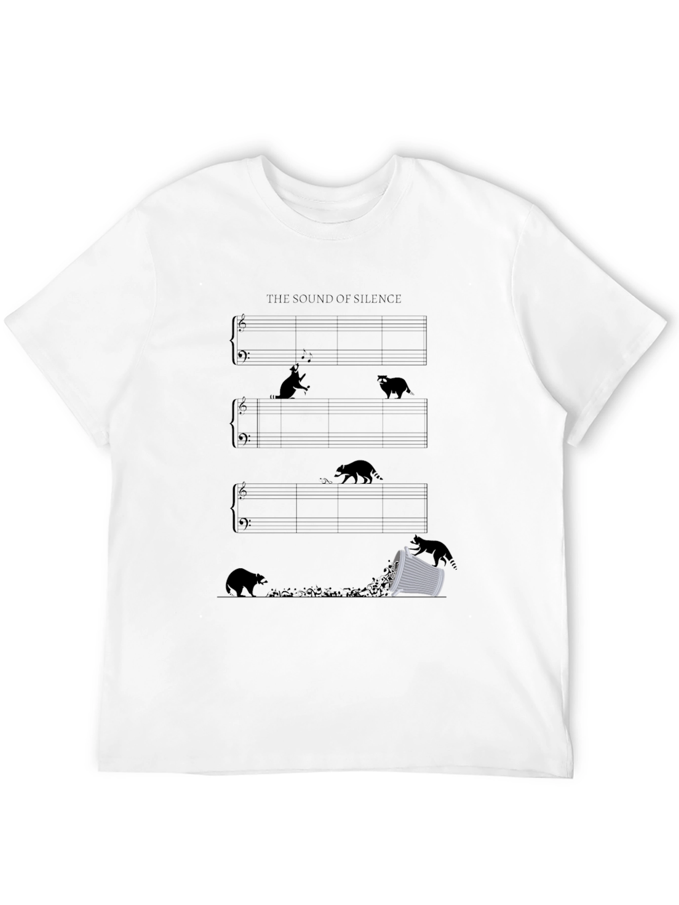 Sound of Silence Music Sheet Black T-Shirt