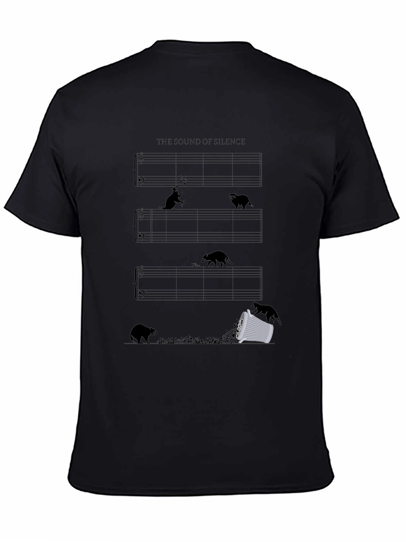 Sound of Silence Music Sheet Black T-Shirt