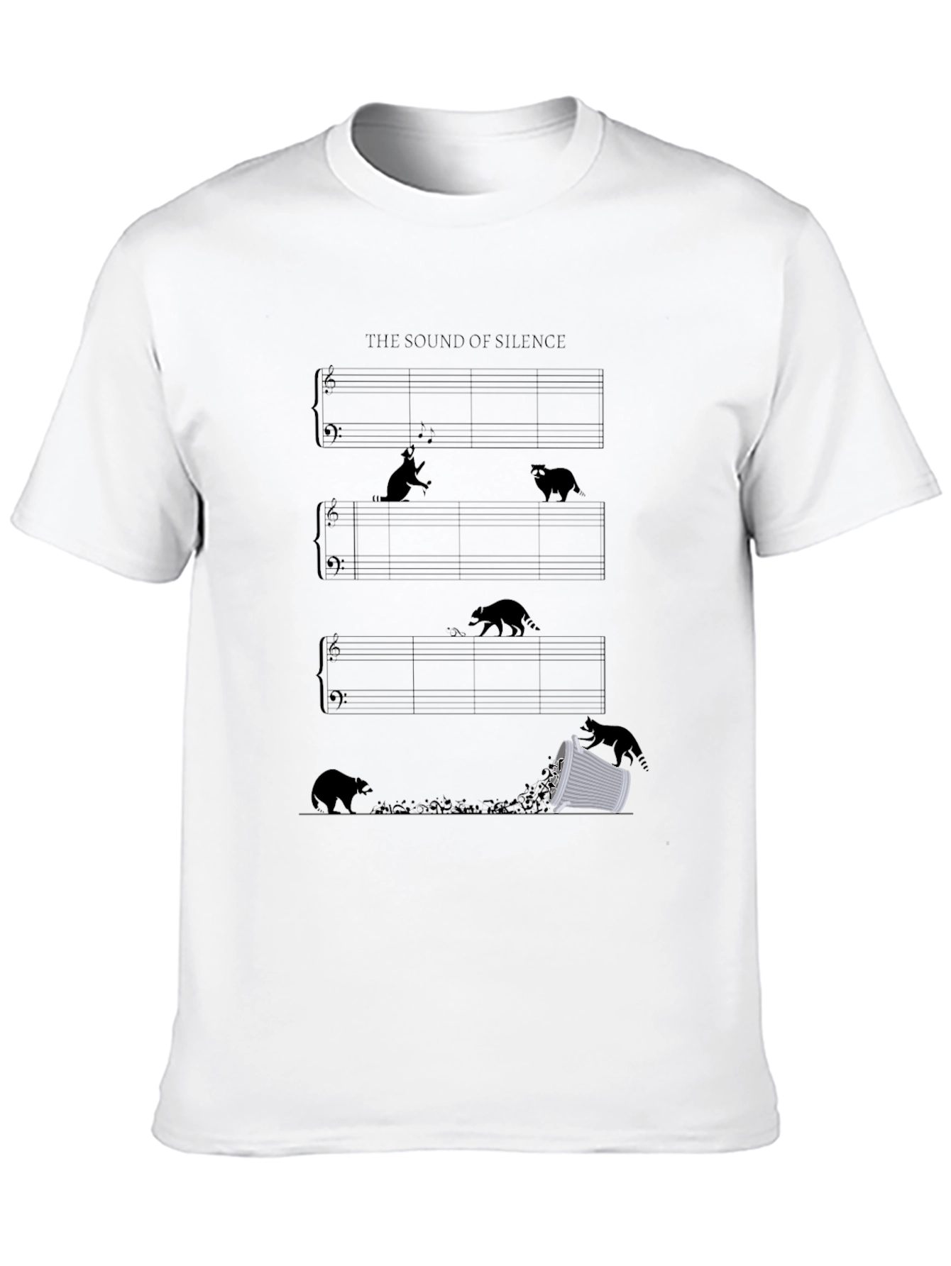 Sound of Silence Music Sheet Black T-Shirt