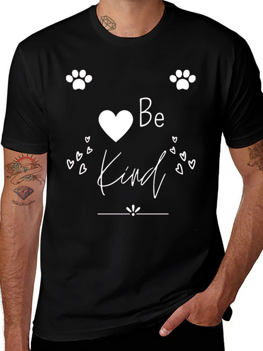 Be Kind Tee - Heart & Paw Print Graphic Shirt