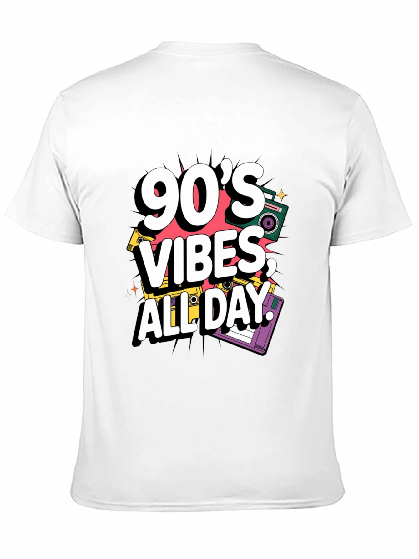 90s Vibes Graphic Tee - Retro Style Black T-Shirt